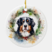 Berner Berg Kerstkrans Feestelijke Pup Keramisch Ornament (Achterkant)