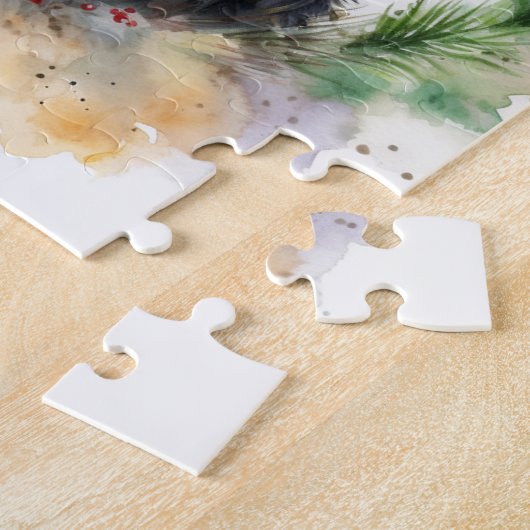 Berner Berg Kerstkrans Feestelijke Pup Legpuzzel (Zijkant)