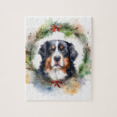 Berner Berg Kerstkrans Feestelijke Pup Legpuzzel (Verticaal)