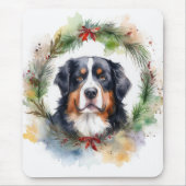 Berner Berg Kerstkrans Feestelijke Pup Muismat (Voorkant)