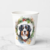 Berner Berg Kerstkrans Feestelijke Pup Papieren Bekers (Achterkant)