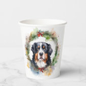 Berner Berg Kerstkrans Feestelijke Pup Papieren Bekers (Voorkant)
