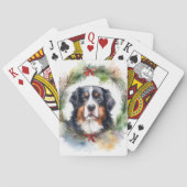 Berner Berg Kerstkrans Feestelijke Pup Pokerkaarten (Achterkant)