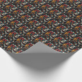 Berner berg met kerstcadeaus open haard cadeaupapier (Hoek)