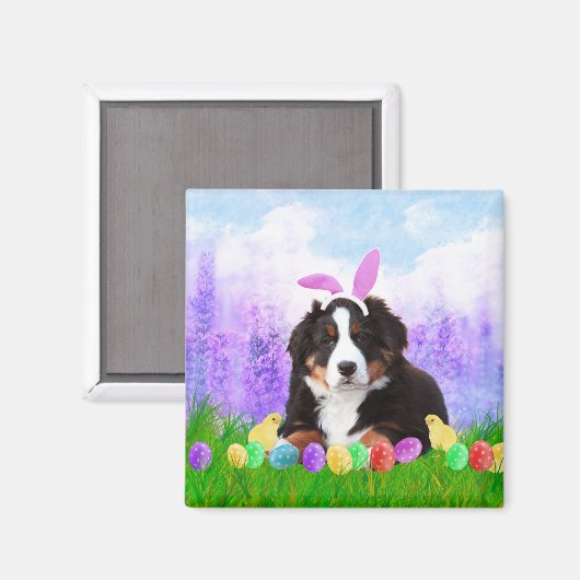 Berner Berg met Paaseieren Konijnenkuikens Magneet (Voorkant / Achterkant)