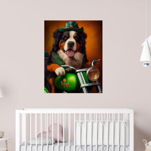 Berner Berg rijfiets St. Patrick's Day Poster (Kinderkamer 2)