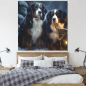 Berner Berg Sneeuwslee Kerstdecoratie Canvas Afdruk (Insitu (Slaapkamer))