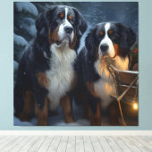 Berner Berg Sneeuwslee Kerstdecoratie Canvas Afdruk (Insitu (Houten vloer))