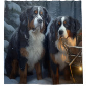 Berner Berg Sneeuwslee Kerstdecoratie Douchegordijn (Voorkant)