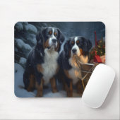 Berner Berg Sneeuwslee Kerstdecoratie Muismat (Met muis)