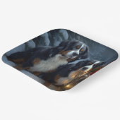 Berner Berg Sneeuwslee Kerstdecoratie Papieren Bordje (Gebogen)