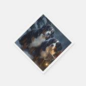 Berner Berg Sneeuwslee Kerstdecoratie Servet (Hoek)