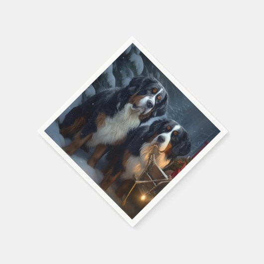 Berner Berg Sneeuwslee Kerstdecoratie Servet (Hoek)