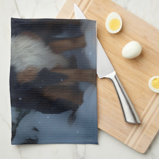 Berner Berg Sneeuwslee Kerstdecoratie Theedoek (Quarter Fold)