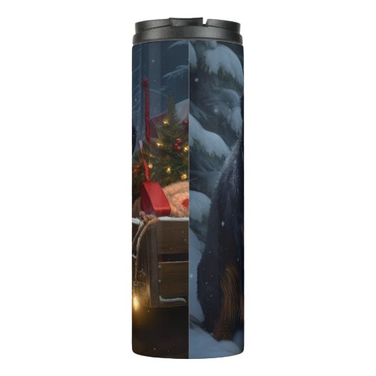 Berner Berg Sneeuwslee Kerstdecoratie Thermosbeker (Achterkant)
