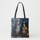 Berner Berg Sneeuwslee Kerstdecoratie Tote Bag (Voorkant)