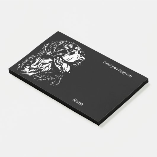 Berner Berghond Abstracte Kunst Hondennaam Post-it® Notes (Schuin)