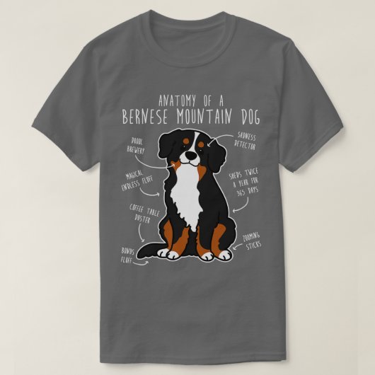 Berner Berghond Anatomie 1 T-shirt (Design voorkant)