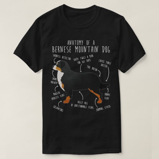 Berner Berghond Anatomie 2 T-shirt (Design voorkant)