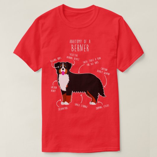 Berner Berghond Anatomie 3 T-shirt (Design voorkant)