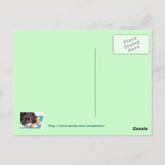 Berner Berghond Briefkaart (Achterkant)