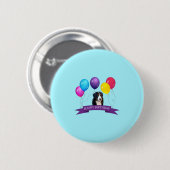Berner Berghond Gelukkige Verjaardag Ronde Button 5,7 Cm (Voorkant /achterkant)