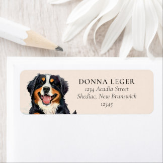 Berner berghond gepersonaliseerd adres etiket