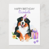 Berner Berghond Gepersonaliseerd Gelukkige Verjaar Briefkaart (Voorkant)