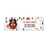 Berner Berghond Gepersonaliseerde Kerstmis Etiket (Voorkant)