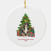 Berner Berghond Gepersonaliseerde Kerstmis Keramisch Ornament (Achterkant)