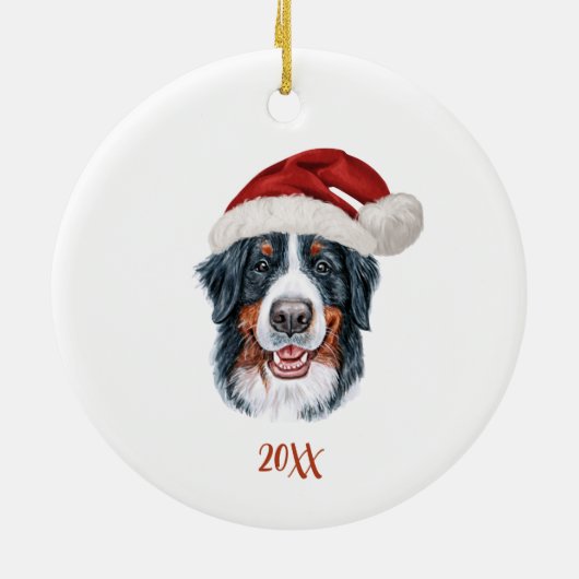 Berner Berghond Gepersonaliseerde Kerstmis Keramisch Ornament (Achterkant)