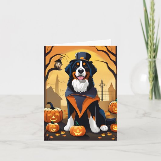 Berner Berghond Halloween Kaart (Voorkant)