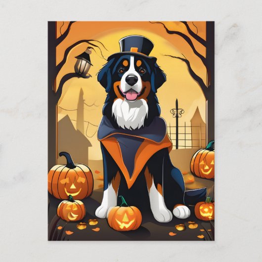 Berner Berghond Halloween Kaart (Voorkant)