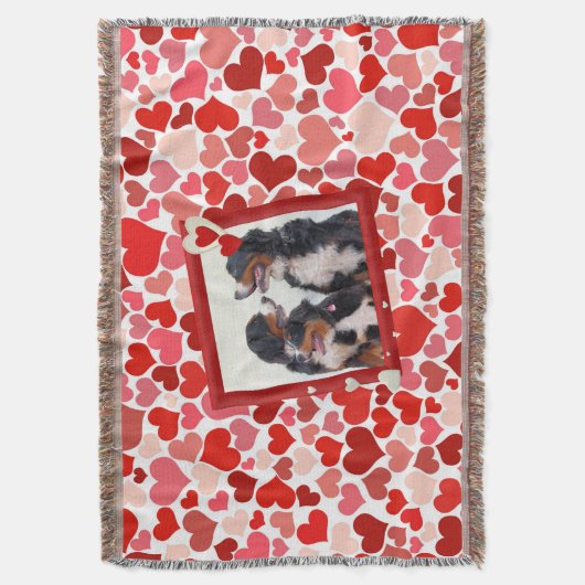 Berner Berghond Hart Gooi Deken (Voorkant Verticaal)