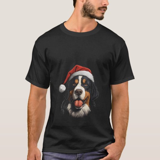 Berner berghond honden Kerstwandeling V Nec T-shirt (Voorkant)