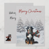 Berner Berghond in de Sneeuw Kerstkaart (Voorkant / Achterkant)