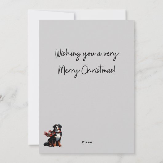 Berner Berghond in de Sneeuw Kerstkaart (Achterkant)