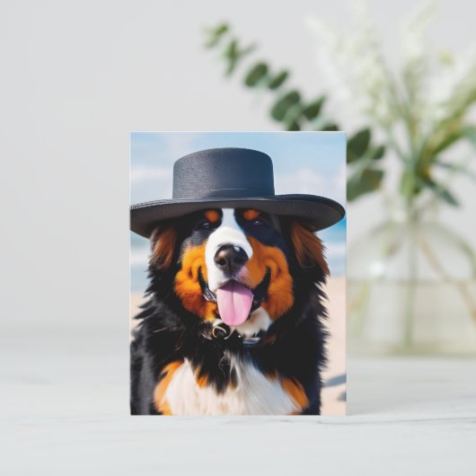 Berner Berghond in een Pet Briefkaart (Staand voorkant)