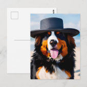 Berner Berghond in een Pet Briefkaart (Voorkant / Achterkant)