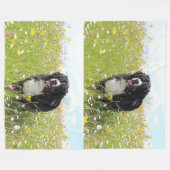 berner berghond in het veld fleece deken (Voorkant (Horizontaal))