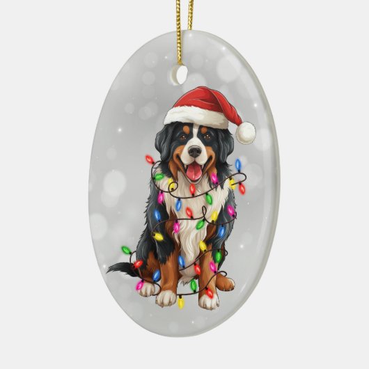 Berner Berghond in Kerstverlichting Keramisch Ornament (Links)