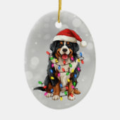 Berner Berghond in Kerstverlichting Keramisch Ornament (Voorkant)