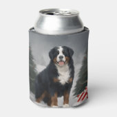 Berner Berghond in Sneeuw Kerstmis Blikjeskoeler (Blikje Voorkant)