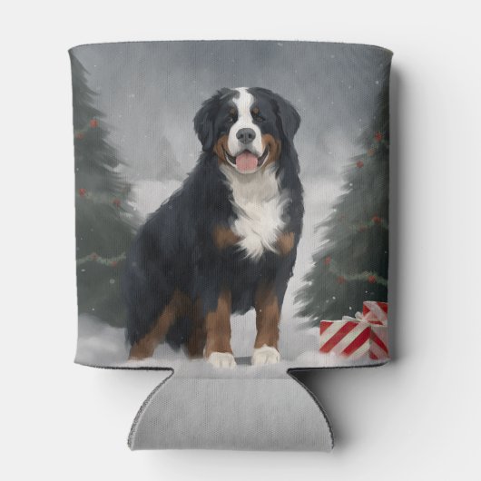 Berner Berghond in Sneeuw Kerstmis Blikjeskoeler (Achterkant)