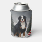 Berner Berghond in Sneeuw Kerstmis Blikjeskoeler (Blikje Achterkant)