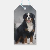 Berner Berghond in Sneeuw Kerstmis Cadeaulabel (Achterkant)