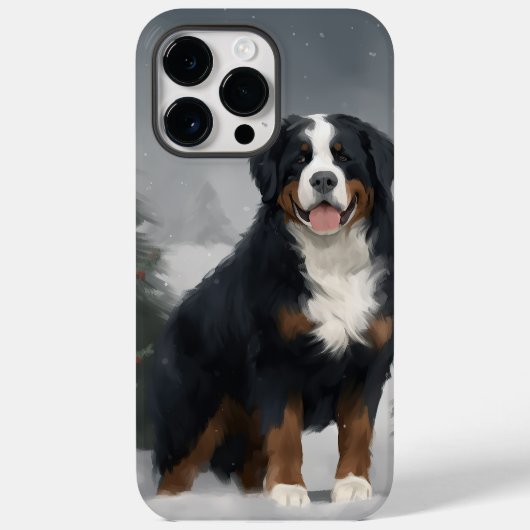 Berner Berghond in Sneeuw Kerstmis Case-Mate iPhone Case (Achterkant)