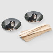 Berner Berghond in Sneeuw Kerstmis Handwaaier (Niet-gemonteerd)