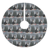 Berner Berghond in Sneeuw Kerstmis Kerstboom Rok (Voorkant)