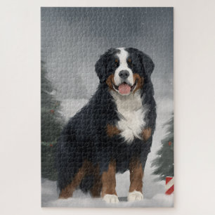 Berner Berghond in Sneeuw Kerstmis Legpuzzel